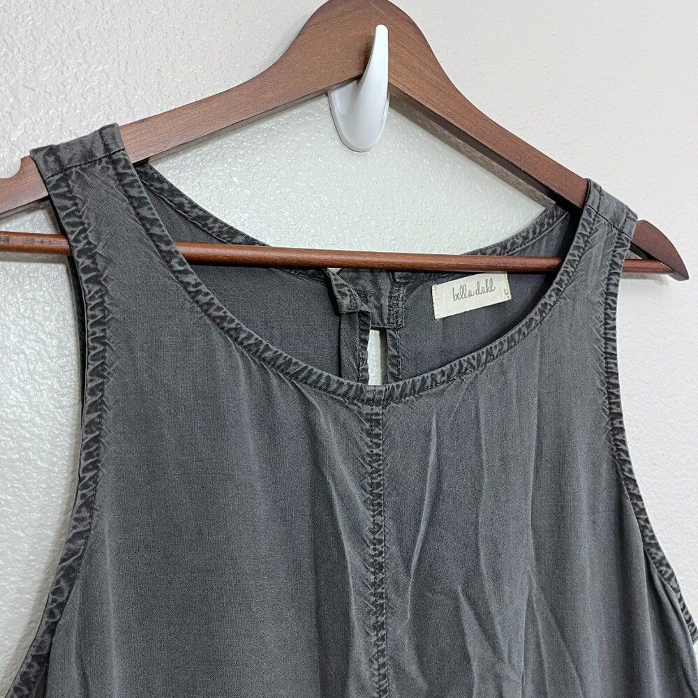 Bella Dahl Jumpsuit Size Large Women's Dark Gray Sleeveless Open Back Wide Leg - Picture 5 of 6